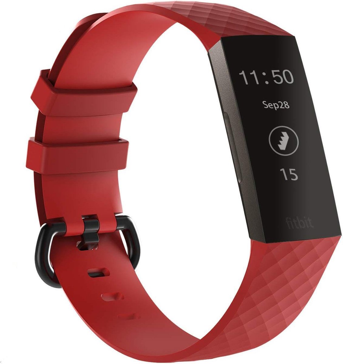 watchbands-shop.nl Siliconen bandje - Fitbit Charge 3 - Rood - Large