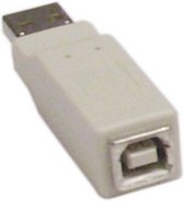 DELTACO USB-55, USB-A naar USB-B adapter, grijs