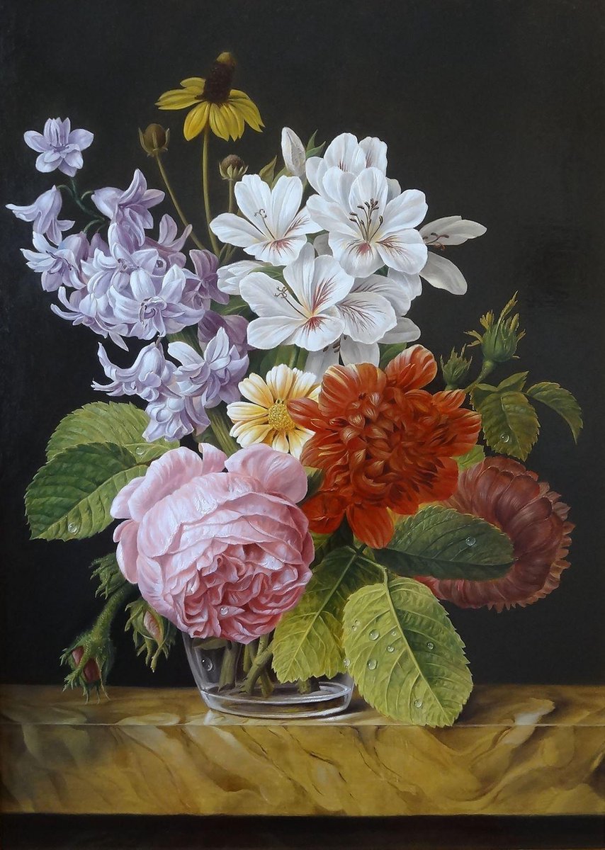 100% Nederlandse Productie! │ Flitzz Diamond Painting │ Stilleven Bloemen in Vaas │ Formaat 80 x 120 cm │ Diamond Painting Pakket Volwassenen │ Volledige bedekking │ Vierkant │ Full │ 82 kleuren