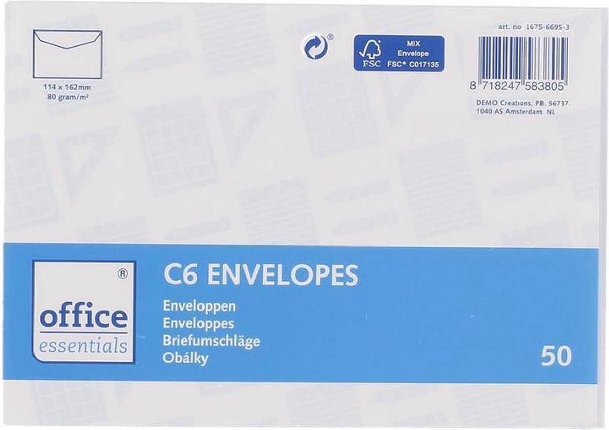 11,4 x 16,2 cm format C6 SIGEL DU030 Enveloppes transparent 25 pièces 
