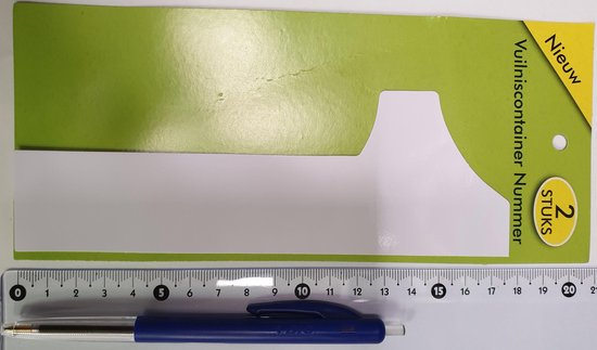 Cijfer 1 - Vuilniscontainer Nummer - 1 - verpakt per 2 stuks - cijfer sticker - nummer sticker - 17,5 cm hoog