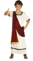 Guirca - Griekse & Romeinse Oudheid Kostuum - Romeinse Burger Pompei - Jongen - rood,wit / beige - 7 - 9 jaar - Carnavalskleding - Verkleedkleding