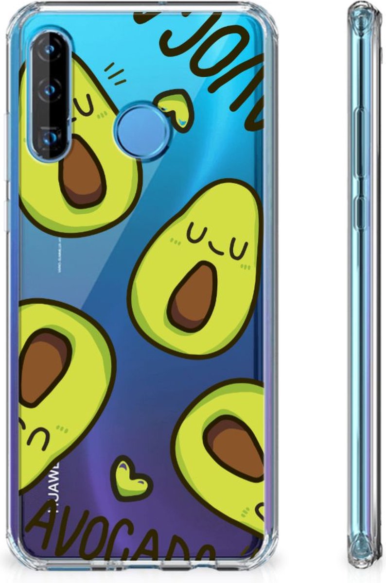 Huawei P30 Lite Stevig Bumper Hoesje Avocado Singing