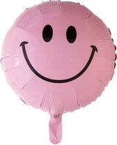 Haza Original Folieballon "smiley'' Meisjes Babyroze 45cm