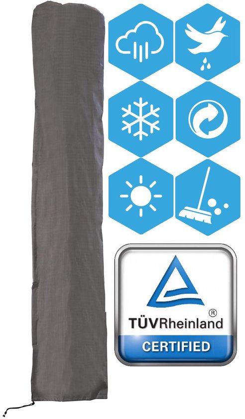 Weersbestendige Parasolhoes - Max. 4 x 4 m - Grijs / Antraciet - Zweefparasol