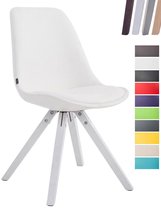 CLP Laval Bezoekersstoel - Vierkant - Kunstleer wit wit