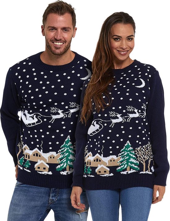 Foute Kersttrui Dames & Heren - Christmas Sweater "Kerst in de Sneeuw" - Kerst trui Mannen & Vrouwen Maat M