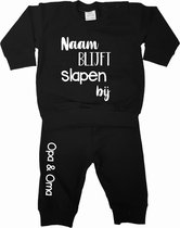 Livingstickers-pyjama kind met naam-blijft slapen bij Opa en Oma-Maat 104/110