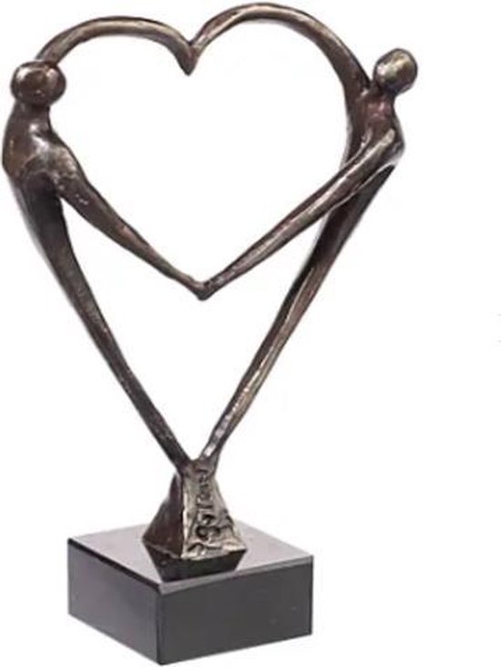 rijm Molester boter Bronzen beeldje - Hart - Huwelijk - Cadeau voor een huwelijk - uniek cadeau  -... | bol.com
