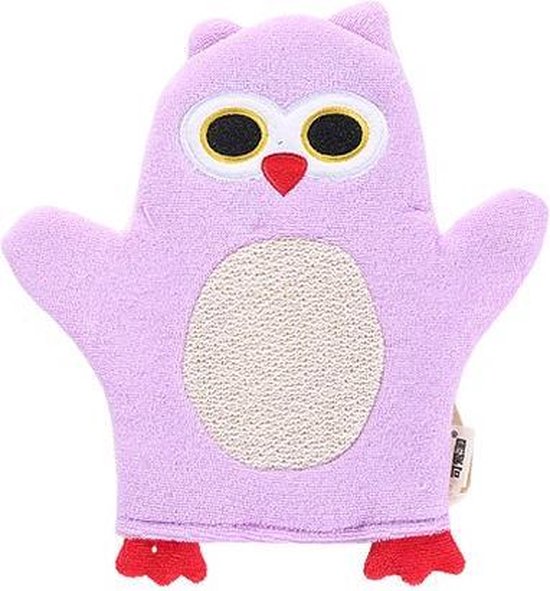 Premium Style Kinder & Baby Shower Glove Set Washand Paars Uil