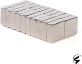 Radiatorfolie Magneten - 20 Stuks 10x10x4mm Neodymium Magneten - Vierkant - Sterke Zilverkleurige Magneetjes