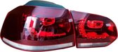 AutoStyle Set R-Look LED Achterlichten passend voor Volkswagen Golf VI 2008-2012 excl. Variant - Rood/Helder - incl. Dynamic Running Light