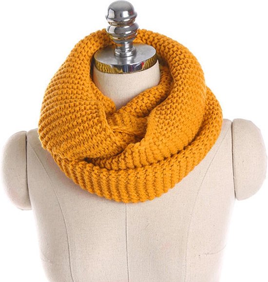 draagbaar paneel Roeispaan Gebreide colsjaal Knitting|Okergeel|Tube shawl|Ronde sjaal|Cirkel sjaal |  bol.com