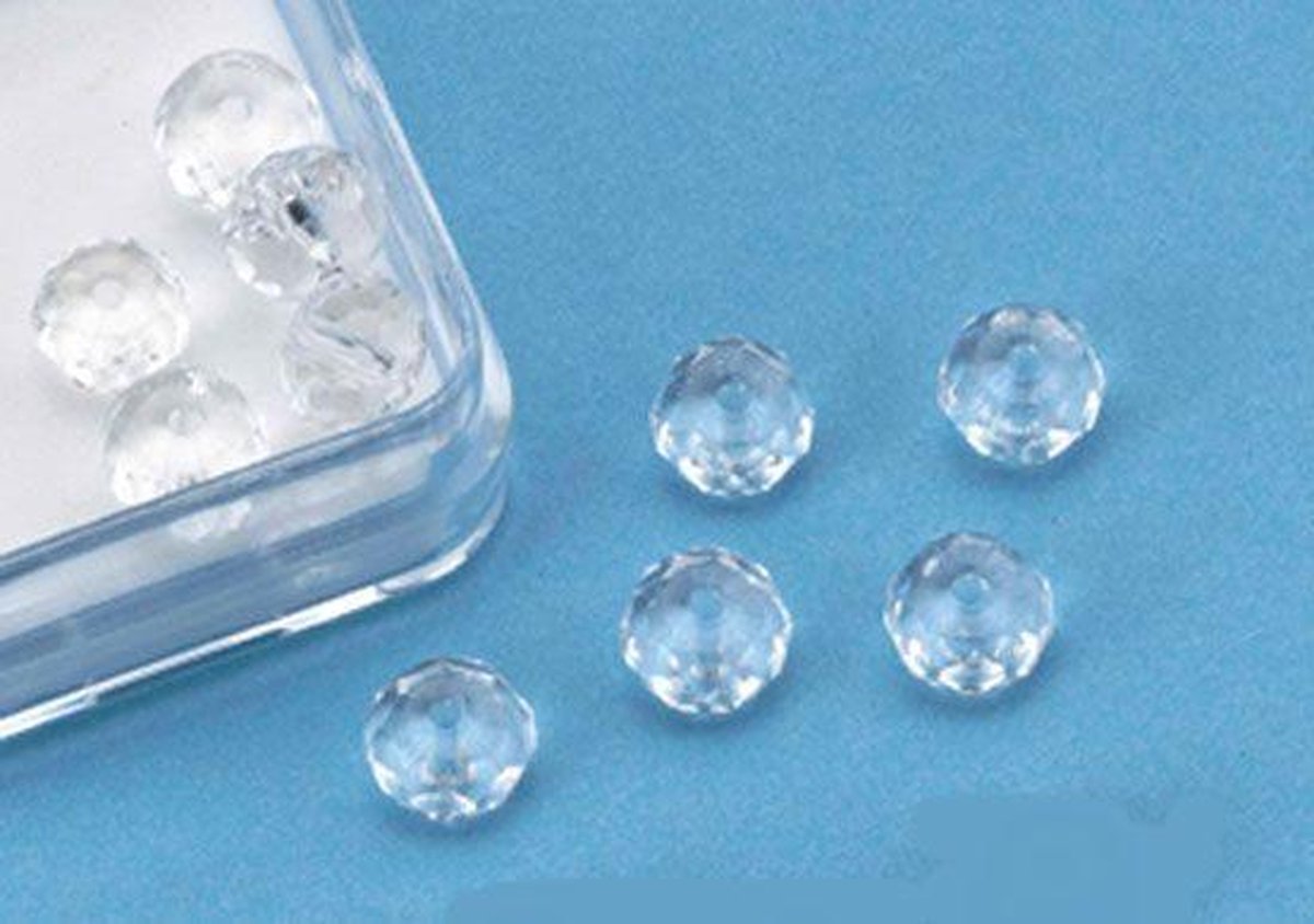 Facet Geslepen Kralen Transparant, 4x6mm, 10 stuks