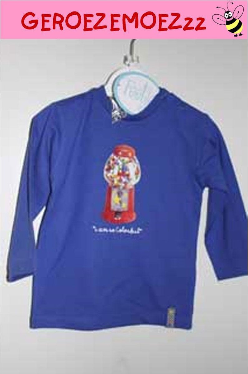 Feetje longsleeve shirt kobaltblauw met snoeppot maat 86