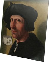 Portret van Jacob Cornelisz van Oostsanen | Jacob Cornelisz van Oostsanen  | Aluminium | Schilderij | Wanddecoratie | 40 x 40