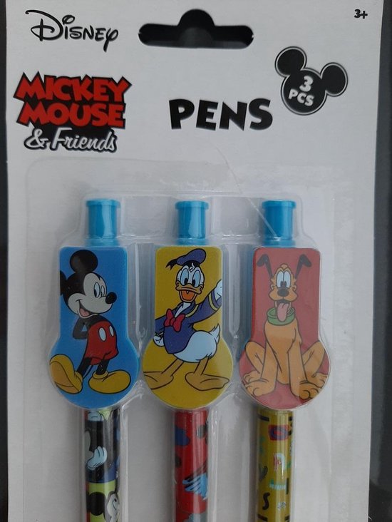 3 Disney pennen, Mickey Mouse - Donald Duck - Goofy balpennen | bol.com