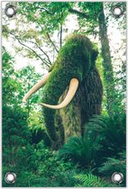 Tuinposter –Mammoet van Groene Planten – 80x120cm Foto op Tuinposter (wanddecoratie voor buiten en binnen)