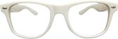 Orange85 - Nerd bril zonder sterkte – Wit - Wayfarer - Inclusief hoesje