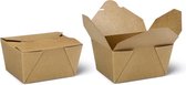 Natural Tableware wegwerp lunchbox Kraft - 700ml - 50 stuks - composteerbaar - lekvrij