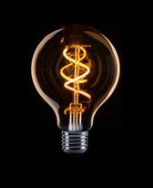 Globe 80mm Filament spiraal LED 4w E27 240v 2200k dimbaar goud