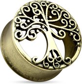 Tree Of Life Antiek gold plated Tunnel - 12 mm ©LMPiercings