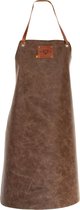 Xapron luxe leren (BBQ) schort dames/ vrouwen - kleur Brown (bruin)