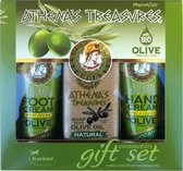 Pharmaid Athenas Treasures Cadeauset 24 | Voetcrème Natural | Handcrème Avocado 60ml | Olijfolie zeep 100gr | Cadeau Moisturizer
