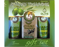 Pharmaid Athenas Treasures Cadeauset 24 | Voetcrème Natural | Handcrème Avocado 60ml | Olijfolie zeep 100gr | Cadeau Moisturizer