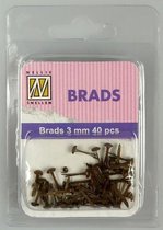 Nellie Snellen Floral Brads 3mm - 40stuks - Brown