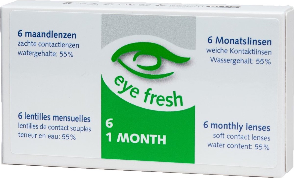 Eye Fresh zachte maandlenzen -6,00 - 6 stuks - Contactlenzen