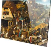 Schilderij - Pieter Brueghel The Elder The Dutch Proverbs Oude Meesters - Geel - 40 X 60 Cm Pieter Brueghel The Elder | The Dutch Proverbs | Plexiglas | Wanddecoratie | 60cm X 40cm