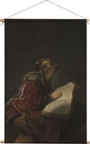 Oude lezende vrouw, waarschijnlijk de profetes Hanna | Rembrandt van Rijn | 1631 | Kunst | Textieldoek | Textielposter | Wanddecoratie | 60CM x 90CM” | Schilderij