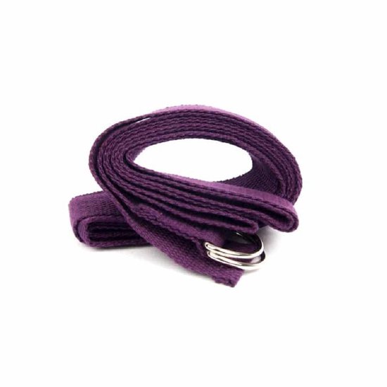 Yamkas Yogariem Katoen 240 x 3.8 cm - Yoga Riem Paars - Yogi & Yogini Meditation