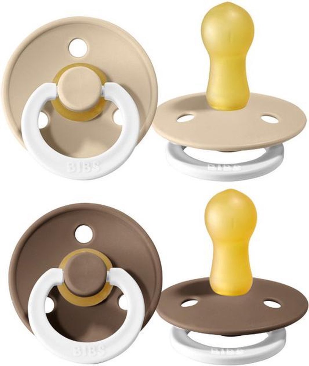 Sucette BIBS Glow in the dark set Chêne foncé + vanille