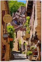 Vue à travers un village français - Peinture sur toile