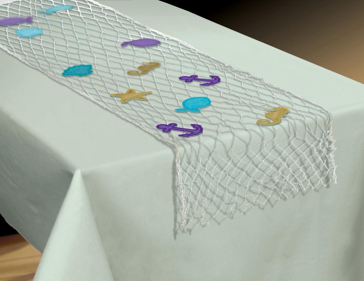 Amscan - Tafelloper Fishnet Mermaid Wishes Plastic 96 x 192 cm