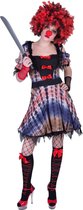 Funny Fashion - Monster & Griezel Kostuum - Akelig Ongezellig Halloween Clown - Vrouw - Multicolor - Maat 40-42 - Halloween - Verkleedkleding