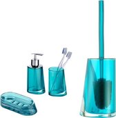 WENKO Paradise set wc-garnituur zeepschaaltje zeepdispenser beker | PETROL