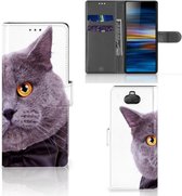 Sony Xperia 10 Telefoonhoesje met Pasjes Kat