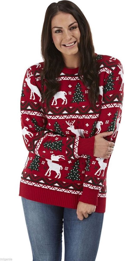 Uniexcosm Heren kersttrui winter gebreide trui trui ronde hals sweater met kerstmotieven gebreide trui voor Kerstmis, rood-1, XL