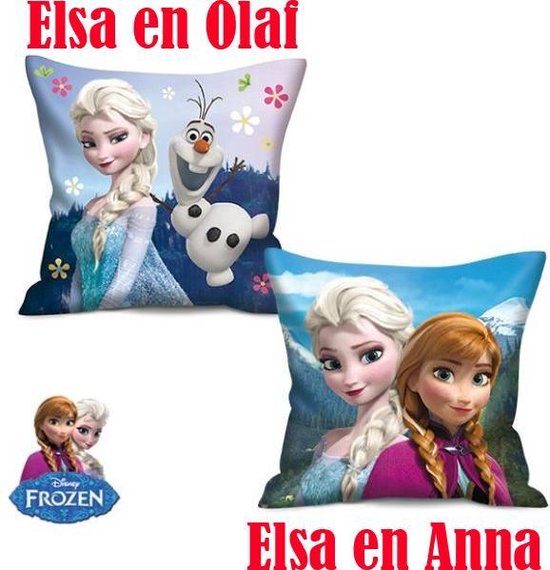 Tot ziens Disciplinair Afwijken Disney Frozen Elsa en Anna Groot Kussen 35 cm x 35 cm | bol.com