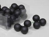 Black Combi Kerstballen - Cb. 36 Glasballen/wire Black Combi 40 Mm