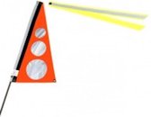 Fietsvlag ligfiets reflecterend neon oranje maat S
