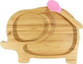 Eco Rascals bamboe bord olifant met lepel - roze
