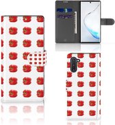 Geschikt voor Samsung Galaxy Note 10 Book Cover Paprika Red