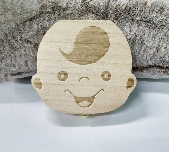 Houten Tandendoosje voor jongens - opbergdoos - geschenkdoos - kraamcadeau van Merkloos — afbeelding 3