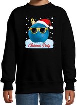 Foute kersttrui / sweater Christmas party zwart voor jongens - coole kerstbal - kerstkleding / christmas outfit 9-11 jaar (134/146)