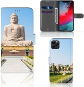 Geschikt voor iPhone 11 Pro Max Flip Cover Boeddha