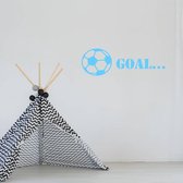 Muursticker Goal Met Bal - Lichtblauw - 120 x 40 cm